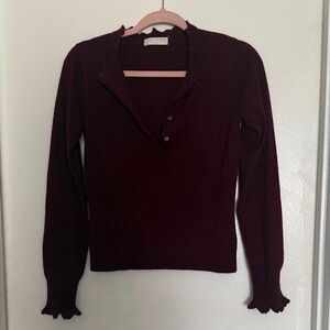 Ulla Johnson Deep Red 100 percent cashmere sweater P